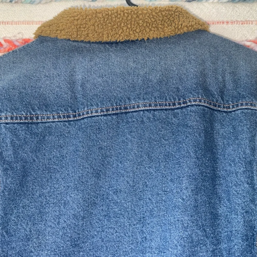 Goodfellow & Co Blue Denim Jacket with Tan Collar and Lining - Picture 11 of 14